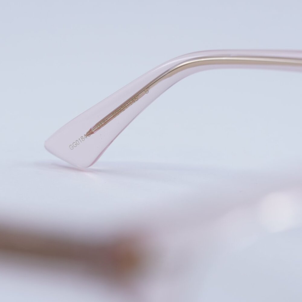 Gucci GG0184O 013 Eyeglasses Transparent Pink 50mm Square Frame - Picture 9 of 12